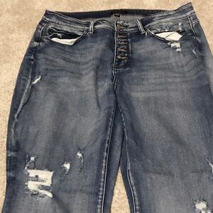 Judy Blue Distressed Boyfriend Jeans in Blue 18w
